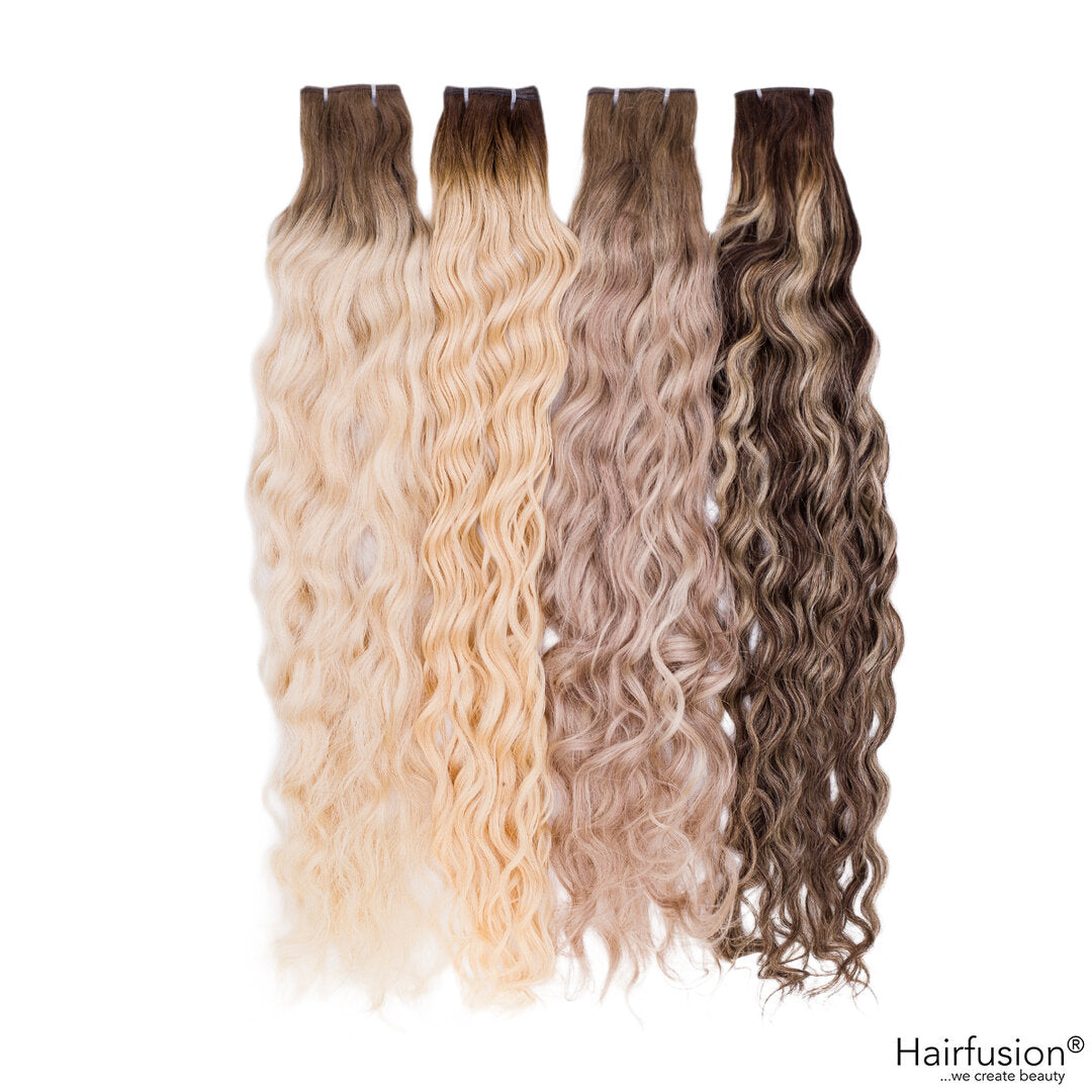 gelockte Tressenextensions - 50 gr. Echthaar 40-70 cm