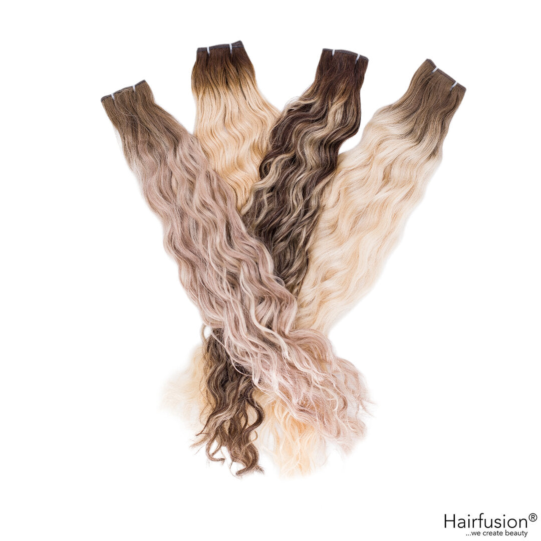 gelockte Tressenextensions - 50 gr. Echthaar 40-70 cm