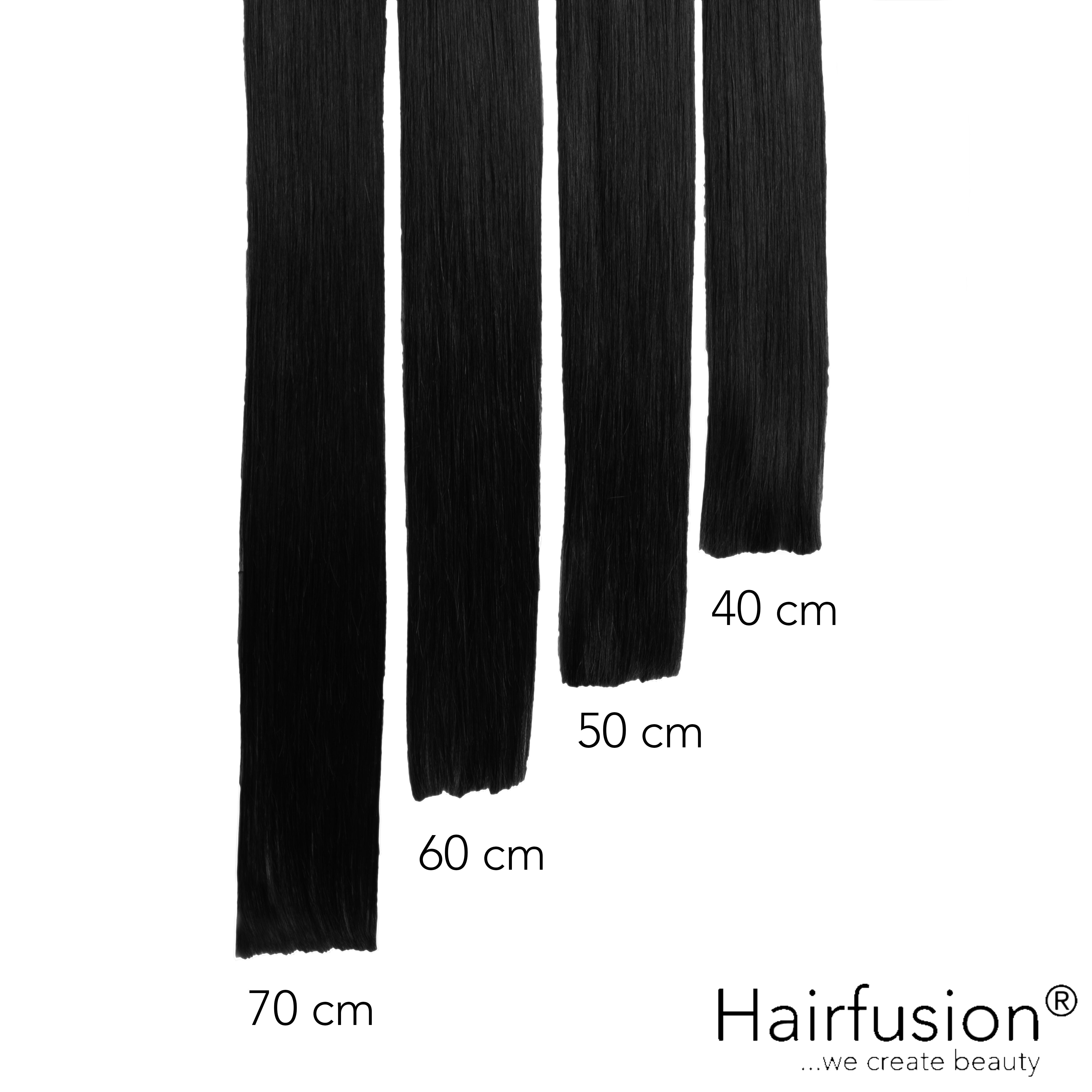Haarverlängerung 50 gr. Invisible Tresse EINFARBIG Echthaar von HAIRFUSION
