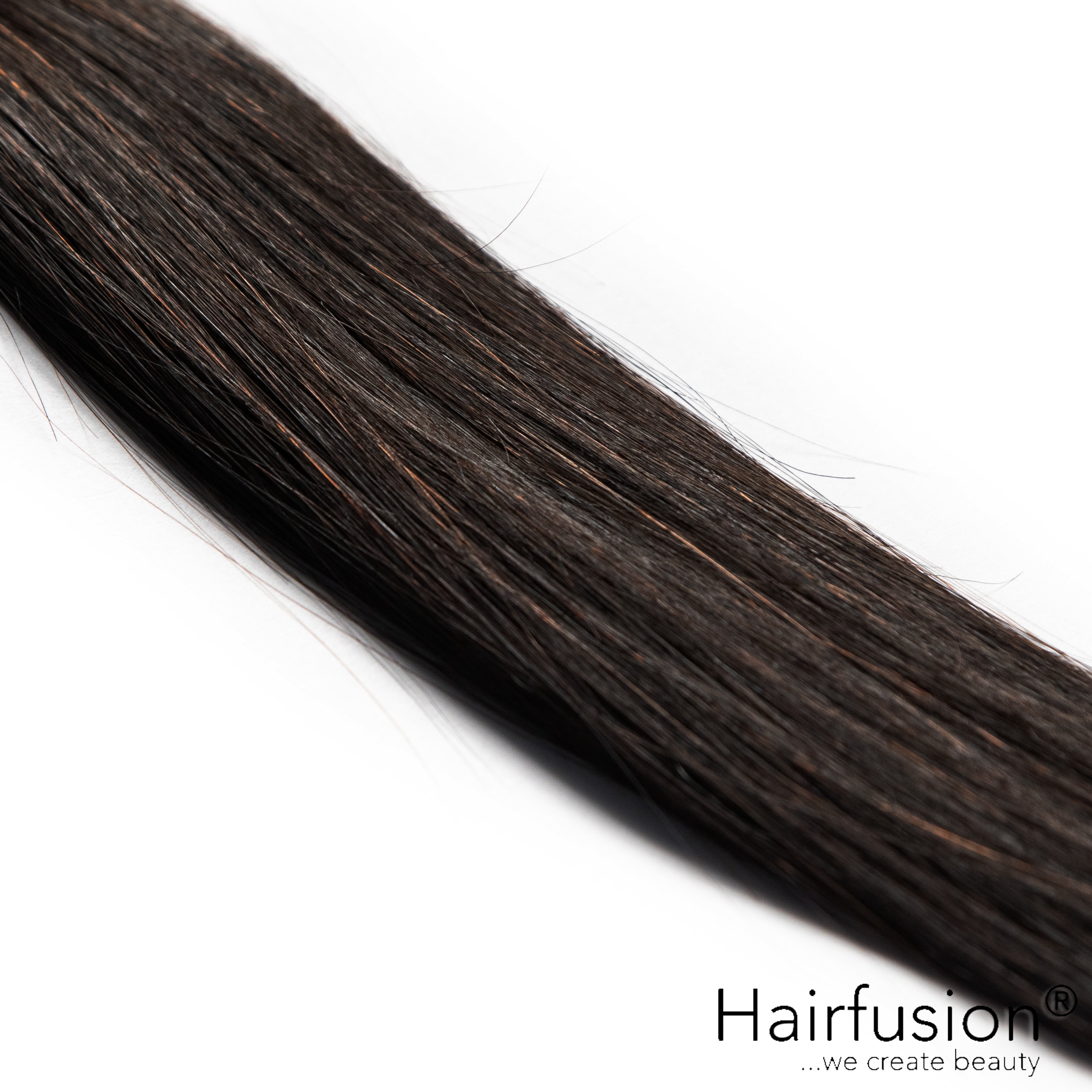 Haarverlängerung 50 gr. Invisible Tresse EINFARBIG Echthaar von HAIRFUSION