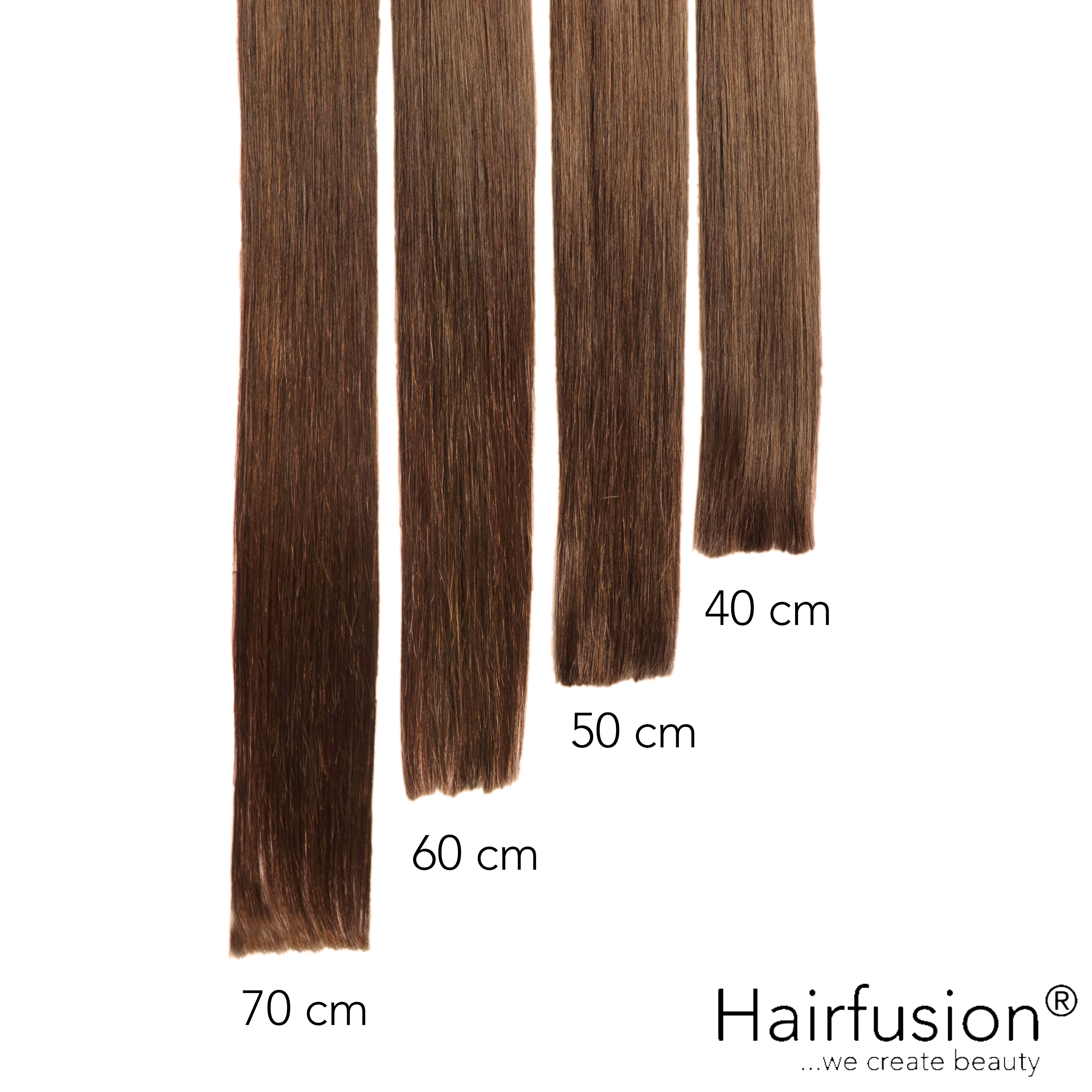 Haarverlängerung 50 gr. Invisible Tresse EINFARBIG Echthaar von HAIRFUSION