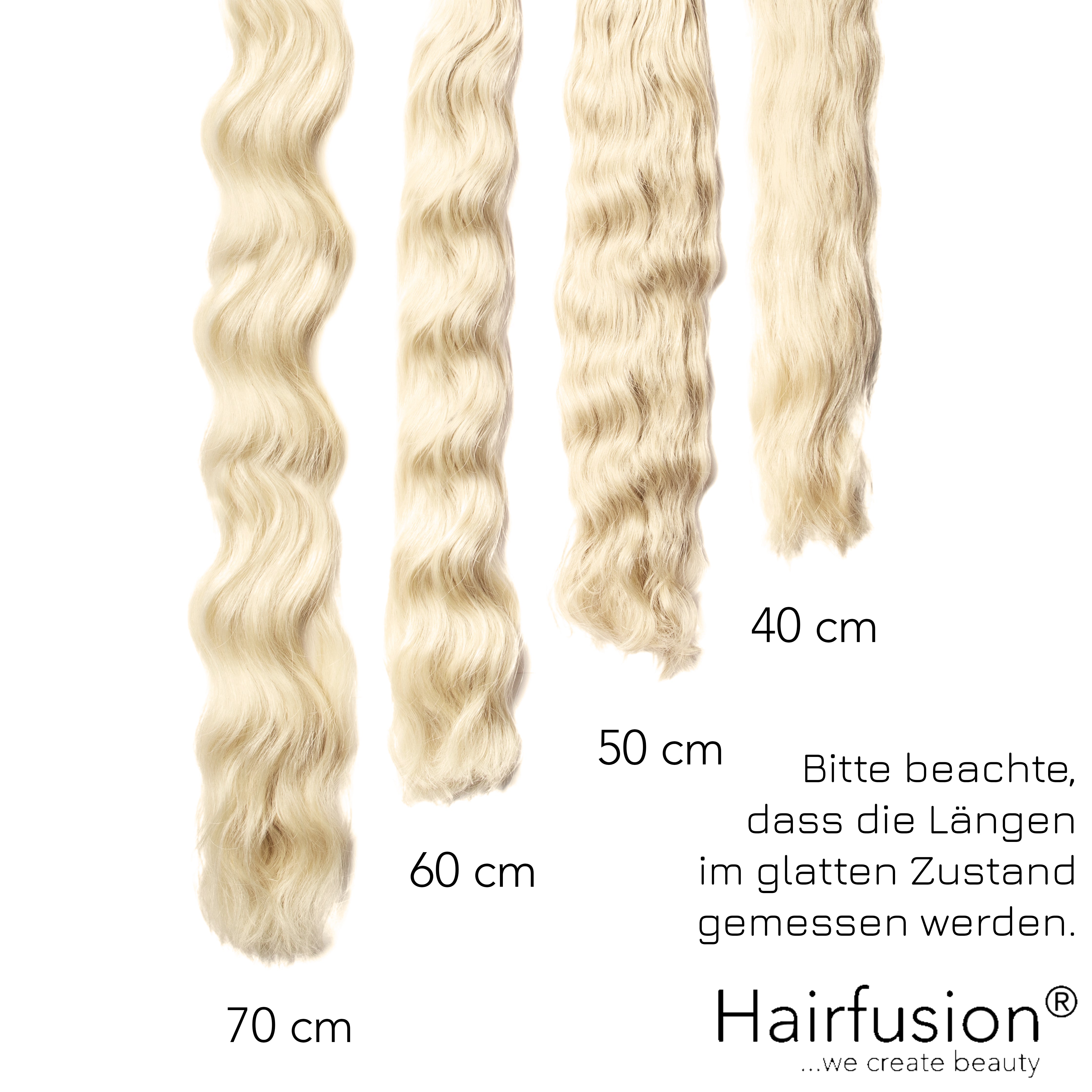 Haarverlängerung 50 gr. Invisible Tresse EINFARBIG Echthaar von HAIRFUSION