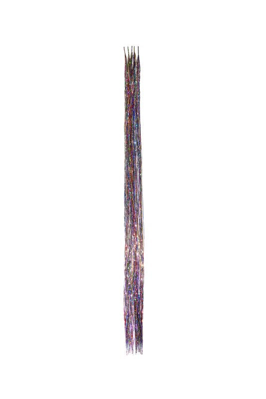 Haarlametta Extensions 50 cm – 5 Strähnen Glitzer mit Microring, hitzebeständig
