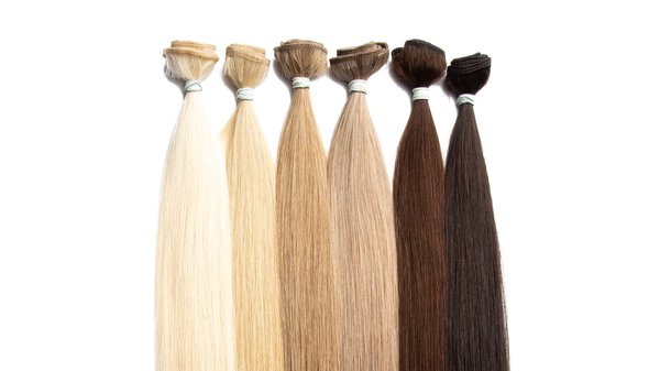 Haar Tressen aus Echthaar Extensions für Haarverlängerungen glatt meherer Farben