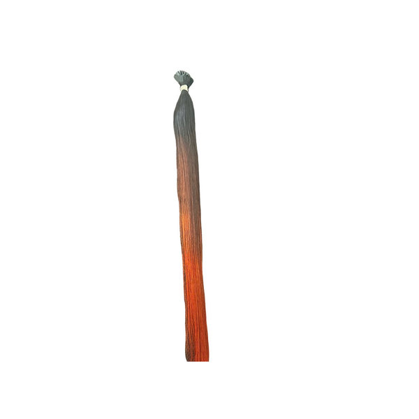 Outlet - 25 Stück Echthaar Strähnen mit FLACH BONDINGS ombré 1 auf 130 - 50 cm - glatt